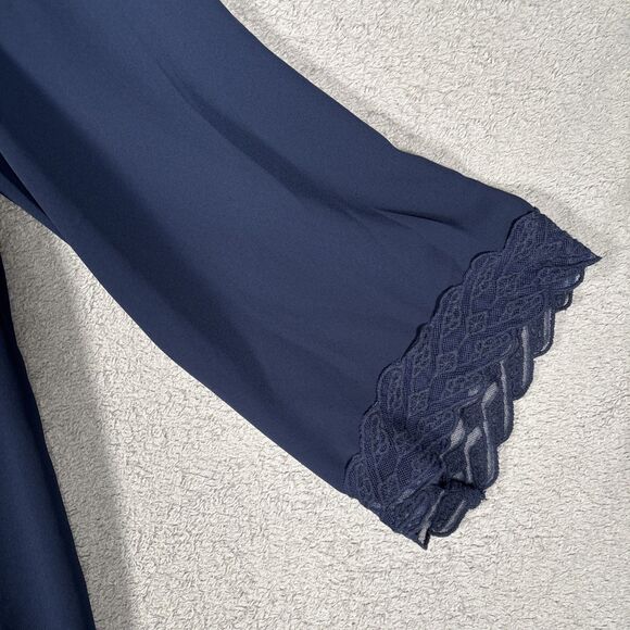 NWT ASTR The Label Shift Dress Mini Womens Sz XL Navy Blue Embroidered Lace - Picture 4 of 13